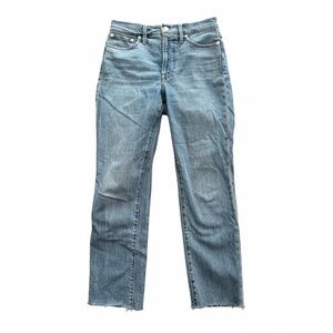 Madewell the perfect vintage jeans raw hem size 26 high rise crop